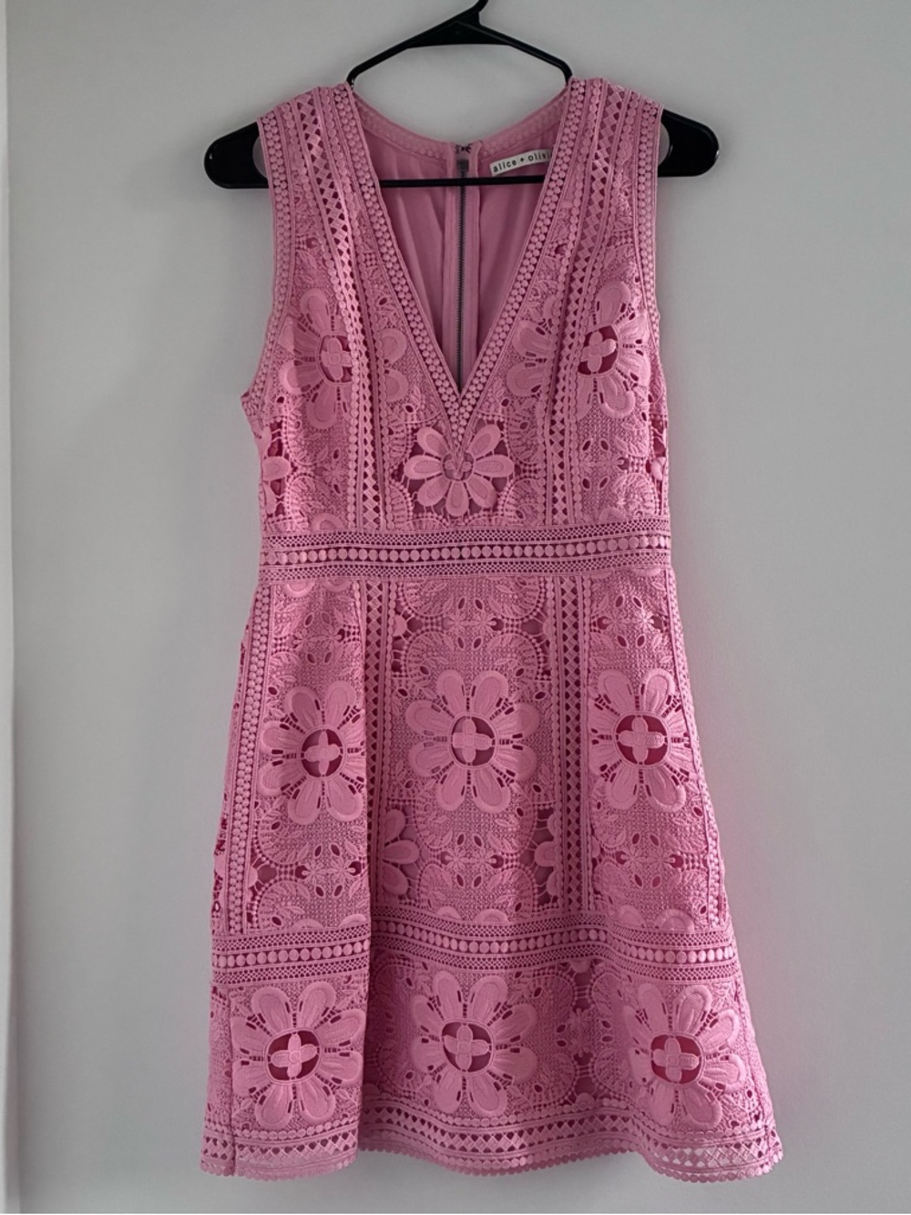 Alice + Olivia Zula Pink Floral Lace Mini Dress - Picture 3 of 4